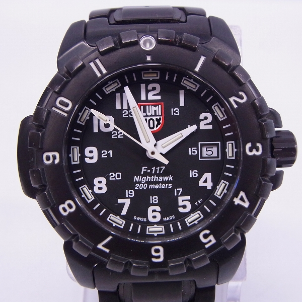 実際に弊社で買取させて頂いたLUMINOX/ルミノックス F-117 ナイトホーク 6400-200 腕時計/黒【動作未確認】の画像 1枚目