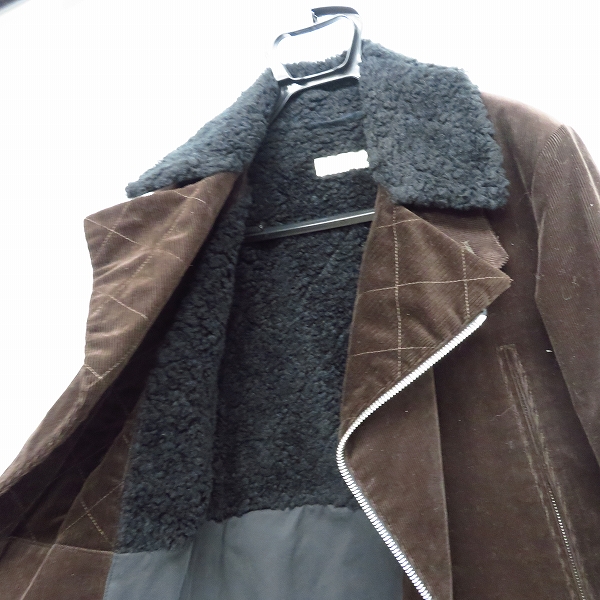 実際に弊社で買取させて頂いたDRIES VAN NOTEN/ドリスヴァンノッテン コーデュロイ 襟ボア ライダースジャケット/Ｓの画像 3枚目