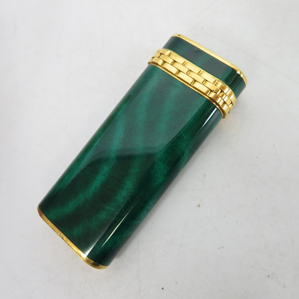 実際に弊社で買取させて頂いたCartier/カルティエ グリーンマーブル×ゴールド/ガスライター の画像 1枚目