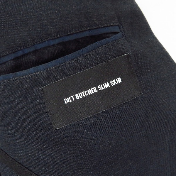 実際に弊社で買取させて頂いたDIET BUTCHER SLIM SKIN/ダイエットブッチャースリムスキン 裏地ボタニカル柄 テーラードジャケット/1の画像 2枚目