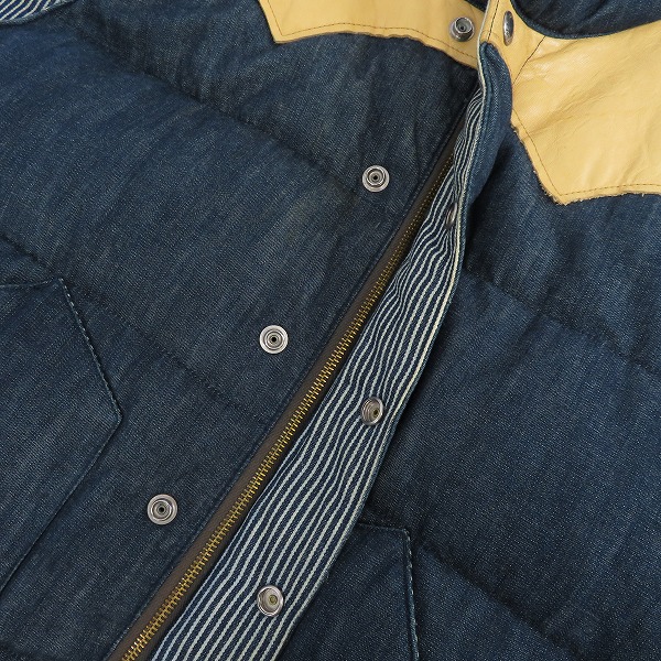 実際に弊社で買取させて頂いたSUGAR CANE/シュガーケーン デニムダウンベスト/XLの画像 9枚目