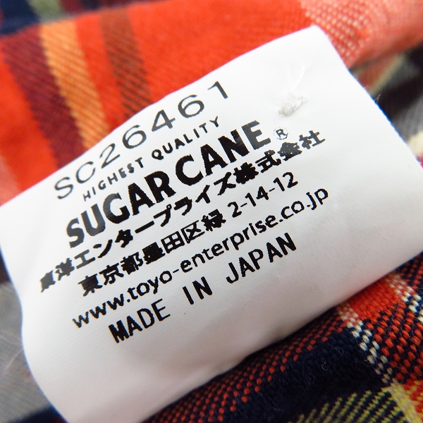 実際に弊社で買取させて頂いたSUGAR CANE/シュガーケーン チェックシャツ/XLの画像 4枚目