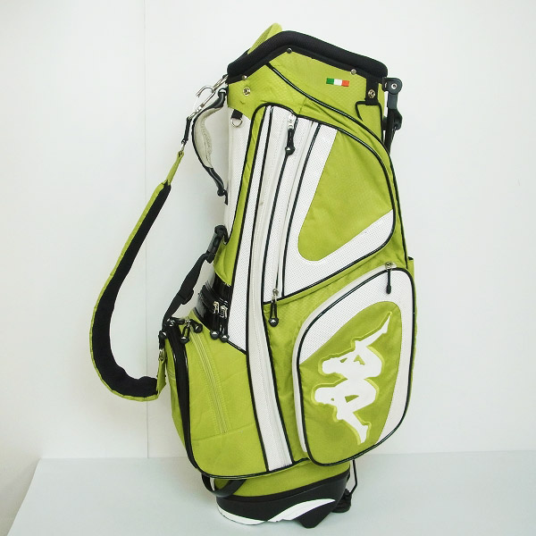 実際に弊社で買取させて頂いたkappa/カッパ 9型(47インチ対応)2.7kg軽量スタンド式 キャディバッグ 黄緑の画像 3枚目
