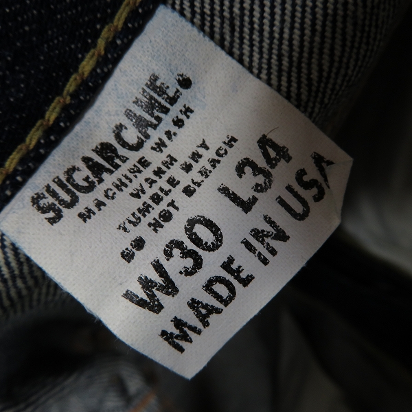 実際に弊社で買取させて頂いたSUGAR CANE/シュガーケーン ジッパーフライデニム USA製 lot：1955/W30L34の画像 4枚目
