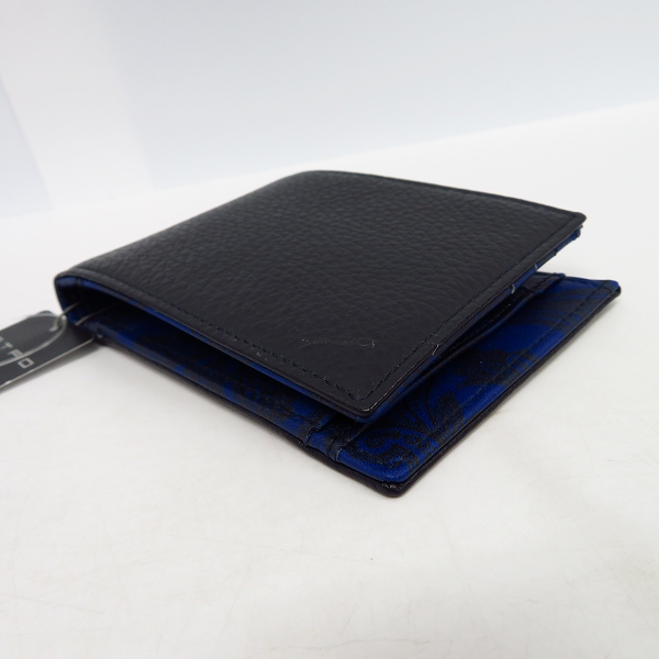 実際に弊社で買取させて頂いた【未使用タグ付】ETRO/エトロ 内ペイズリー 二つ折り レザー ウォレット/財布の画像 3枚目
