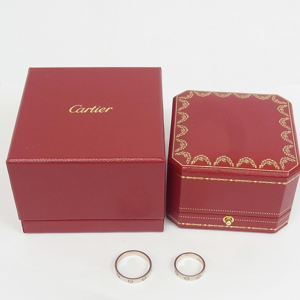 実際に弊社で買取させて頂いたCartier/カルティエ ラブリング 18金ホワイトゴールド ペア 49/59 9号/18.5号 2点セットの画像 6枚目