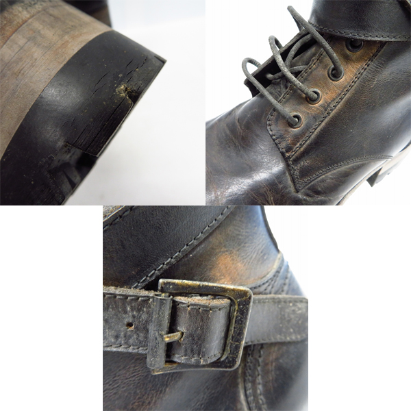 実際に弊社で買取させて頂いたalfredBANNISTER/アルフレッドバニスター ベルト レースアップ レザーブーツ/39の画像 6枚目