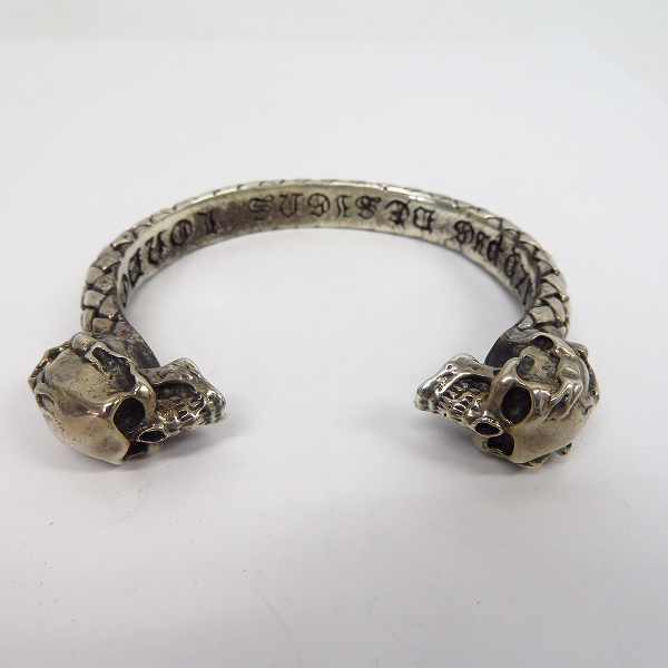 実際に弊社で買取させて頂いた【ギャラ付】CRAZY PIG/クレイジーピッグ ブレイド 2スカル ブレスレット の画像 1枚目