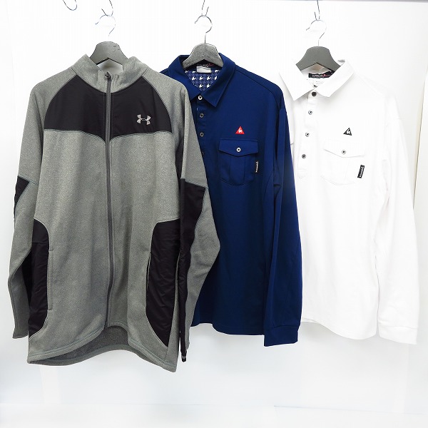 実際に弊社で買取させて頂いたadidas/UNDER ARMOUR/Le coq sportif ゴルフウェア 長袖ポロシャツ/ブルゾン/中綿ベスト 6点セットの画像 2枚目