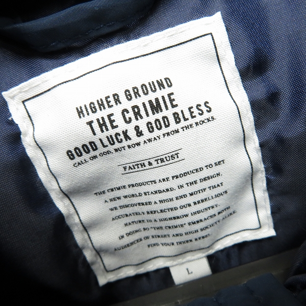 実際に弊社で買取させて頂いたCRIMIE/クライミー  中綿入りジャケット/Lの画像 2枚目