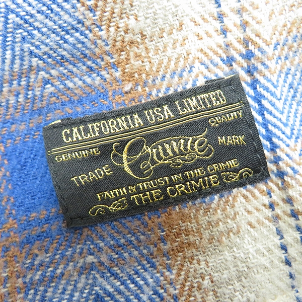 実際に弊社で買取させて頂いたCRIMIE/クライミー USA チェック柄 ワークシャツ/Ｌの画像 4枚目