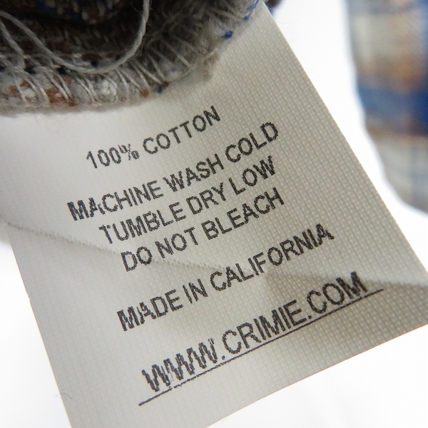 実際に弊社で買取させて頂いたCRIMIE/クライミー USA チェック柄 ワークシャツ/Ｌの画像 5枚目