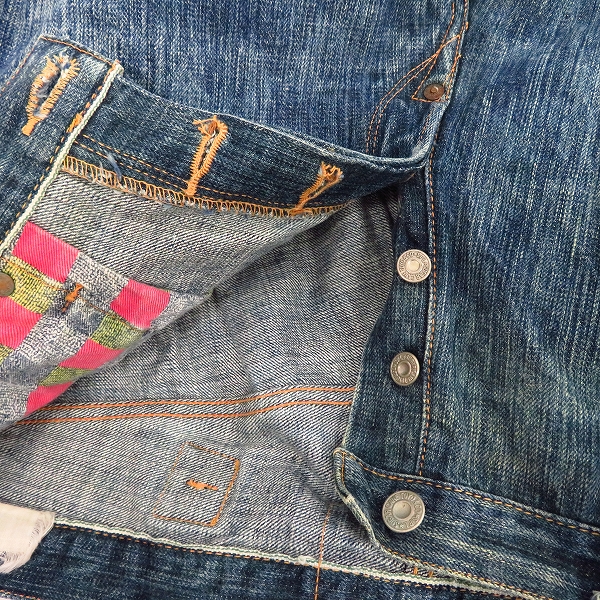 実際に弊社で買取させて頂いたSUGAR CANE/シュガーケーン EDO AI DENIM 江戸藍 砂糖黍デニムパンツ W36L34の画像 3枚目