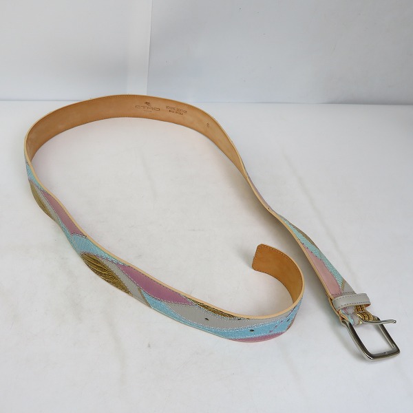 実際に弊社で買取させて頂いたETRO/エトロ パイソン 切り替えし レザー ベルトの画像 5枚目