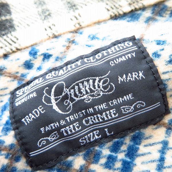 実際に弊社で買取させて頂いたCRIMIE/クライミー チェック柄 ワークシャツ/Lの画像 2枚目