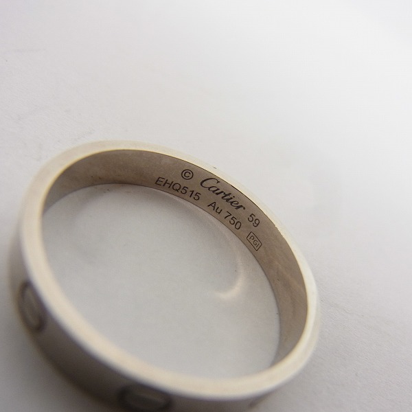 実際に弊社で買取させて頂いたCartier/カルティエ ラブリング 18金ホワイトゴールド ペア 49/59 9号/18.5号 2点セットの画像 2枚目