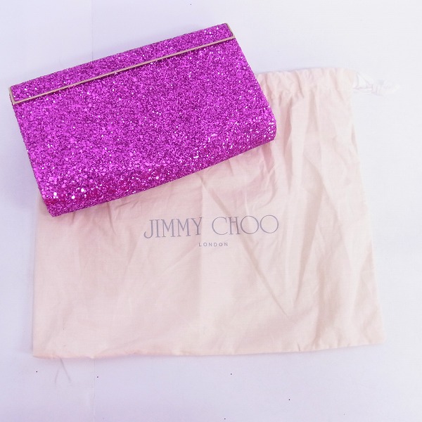 実際に弊社で買取させて頂いたJIMMY CHOO/ジミーチュウ セカンドバッグ/クラッチバッグ グリッター ピンクの画像 9枚目