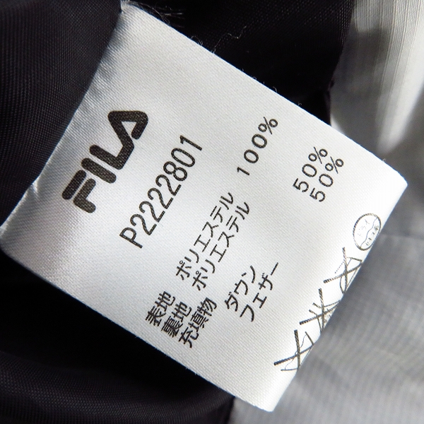 実際に弊社で買取させて頂いたFILA/フィラ ダウンジャケット ライトグレー Mの画像 3枚目