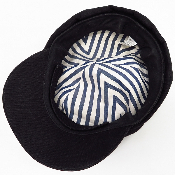 実際に弊社で買取させて頂いたCA4LA/カシラ 麻混 キャスケット/帽子 ブラック/黒の画像 3枚目