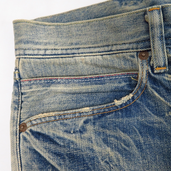 実際に弊社で買取させて頂いたM/エム THANK YOU FRIENDS スターパッチ 小窓/ダメージ/リペア加工 デニムパンツ/Mの画像 8枚目