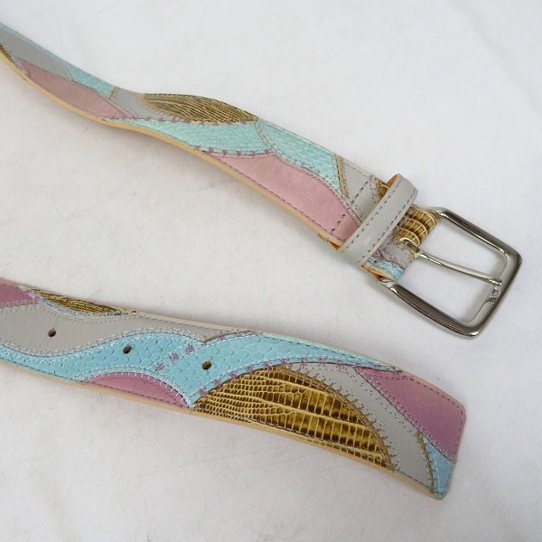 実際に弊社で買取させて頂いたETRO/エトロ パイソン 切り替えし レザー ベルトの画像 3枚目