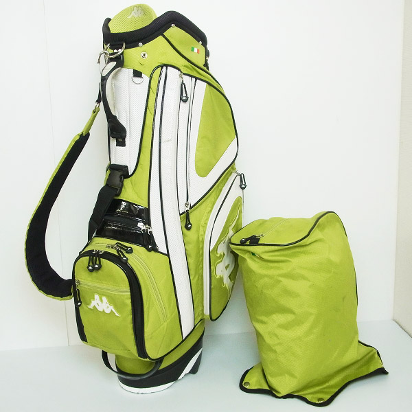 実際に弊社で買取させて頂いたkappa/カッパ 9型(47インチ対応)2.7kg軽量スタンド式 キャディバッグ 黄緑