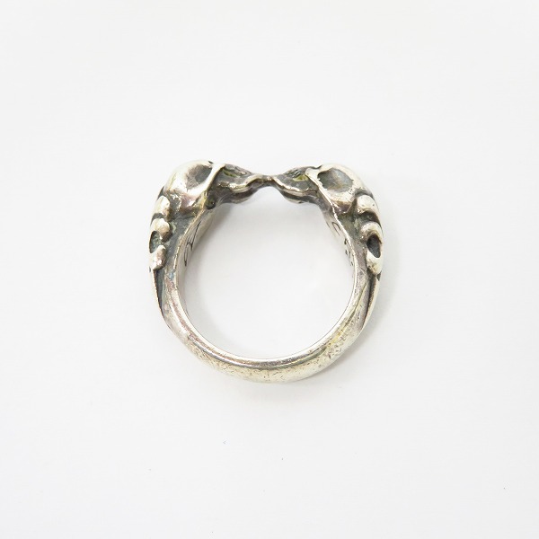 実際に弊社で買取させて頂いたCRAZY PIG/クレイジーピッグ TWO SKULL TUDOR RING/2スカルチューダーリング/18号の画像 3枚目
