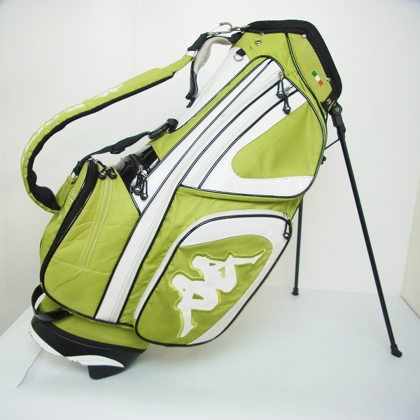 実際に弊社で買取させて頂いたkappa/カッパ 9型(47インチ対応)2.7kg軽量スタンド式 キャディバッグ 黄緑の画像 9枚目