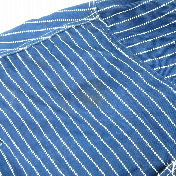 実際に弊社で買取させて頂いたSUGAR CANE/シュガーケーン ストライプデニムシャツ/XLの画像 6枚目