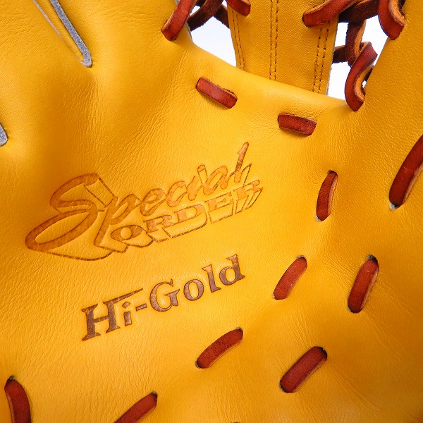 実際に弊社で買取させて頂いた【未使用】Hi-Gold/ハイゴールド 2015年 限定特注品 硬式外野手用 グローブ SKG-218の画像 3枚目