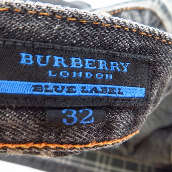 実際に弊社で買取させて頂いたBURBERRY BLUE LABEL/バーバリーブルーレーベル チェック切替デニムパンツ/32の画像 3枚目