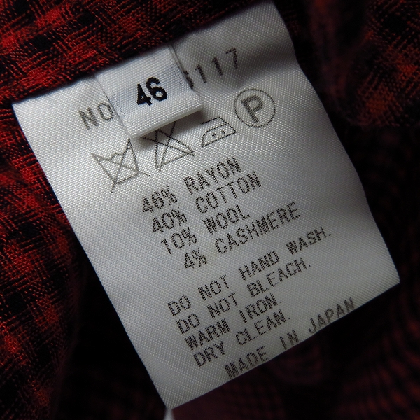 実際に弊社で買取させて頂いたFACTOTUM/ファクトタム チェック/カシミヤ混 長袖シャツ 0156117/46の画像 3枚目