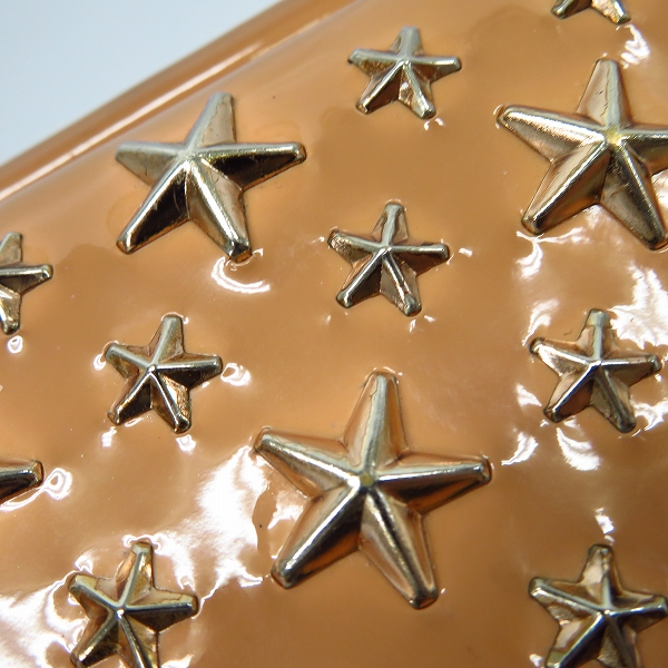 実際に弊社で買取させて頂いたJIMMY CHOO/ジミーチュウ NEMO 133NEMOGTR エナメル/スタッズ 3つ折り財布の画像 9枚目