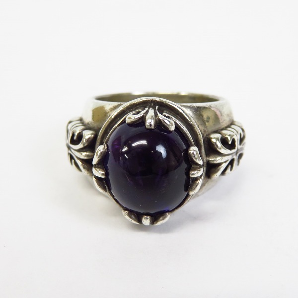 実際に弊社で買取させて頂いたA&G/エー&ジー ダブルクロス カボションストーンセット リング 19号の画像 1枚目