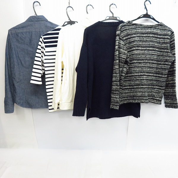 実際に弊社で買取させて頂いたエディフィス /NO ID/フリークスストア 星条旗ニット/ボーダーカットソー/シャツ 等 5点セットの画像 1枚目