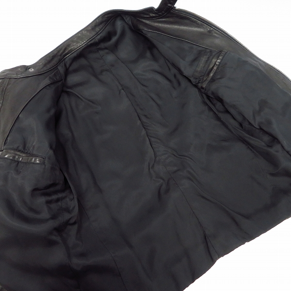 実際に弊社で買取させて頂いたLITHIUM HOMME/リチウム オム カウレザー シングルライダース ジャケット/48の画像 2枚目