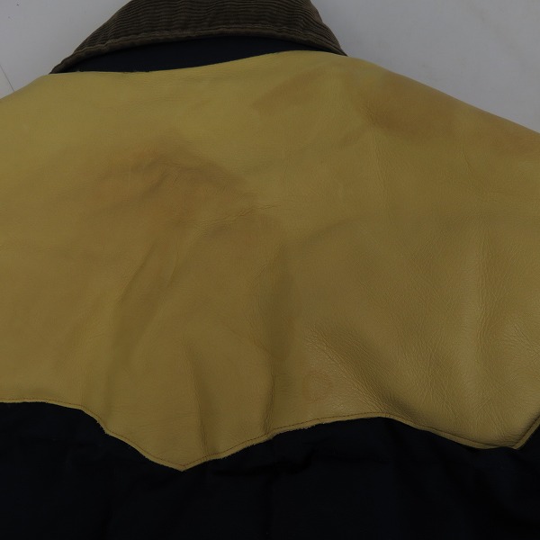 実際に弊社で買取させて頂いたSUGAR CANE/シュガーケーン レザーヨークダウンジャケット/XLの画像 7枚目