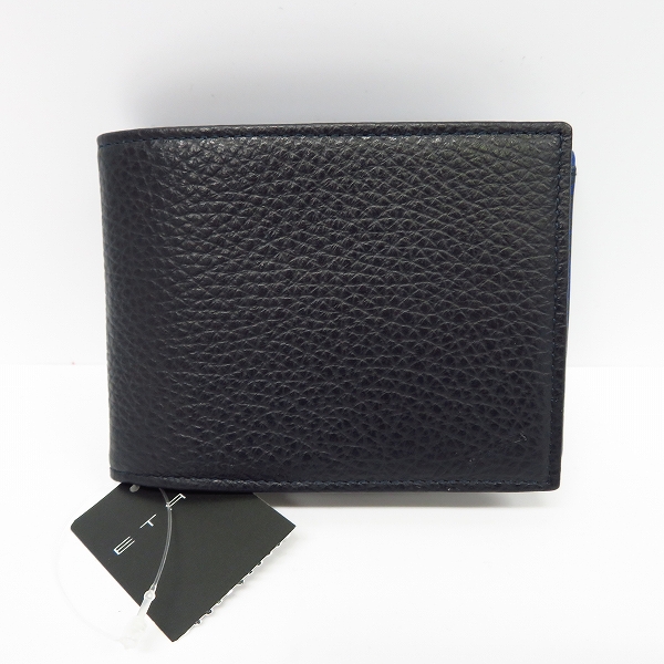 実際に弊社で買取させて頂いた【未使用タグ付】ETRO/エトロ 内ペイズリー 二つ折り レザー ウォレット/財布の画像 1枚目