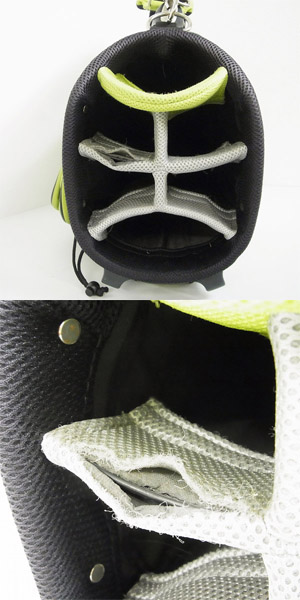 実際に弊社で買取させて頂いたkappa/カッパ 9型(47インチ対応)2.7kg軽量スタンド式 キャディバッグ 黄緑の画像 4枚目