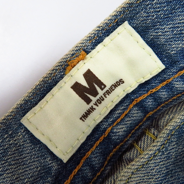 実際に弊社で買取させて頂いたM/エム THANK YOU FRIENDS スターパッチ 小窓/ダメージ/リペア加工 デニムパンツ/Mの画像 3枚目
