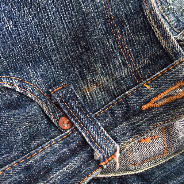 実際に弊社で買取させて頂いたSUGAR CANE/シュガーケーン EDO AI DENIM 江戸藍 砂糖黍デニムパンツ W36L34の画像 5枚目