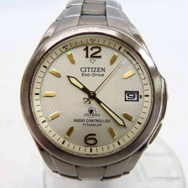 実際に弊社で買取させて頂いたCITIZEN/シチズン ATTESA/アテッサ エコドライブ DURATECT ラジオコントロール 腕時計 H410-T003788