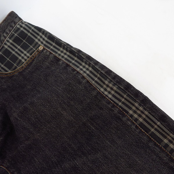 実際に弊社で買取させて頂いたBURBERRY BLUE LABEL/バーバリーブルーレーベル チェック切替デニムパンツ/32の画像 8枚目