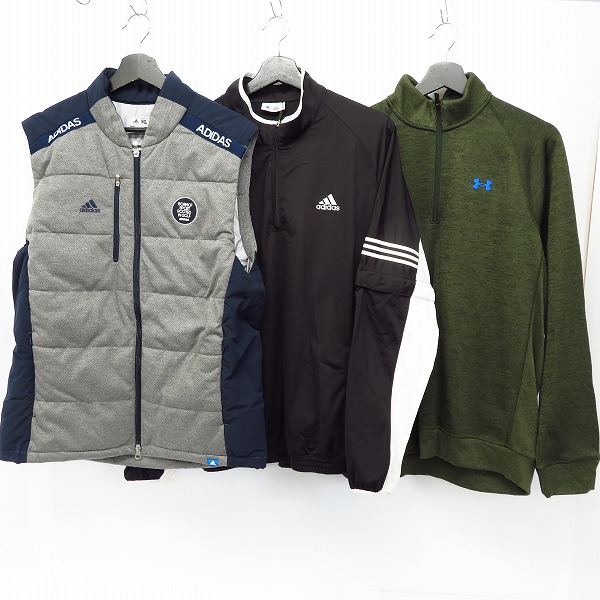 実際に弊社で買取させて頂いたadidas/UNDER ARMOUR/Le coq sportif ゴルフウェア 長袖ポロシャツ/ブルゾン/中綿ベスト 6点セットの画像 1枚目
