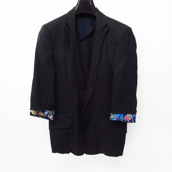 実際に弊社で買取させて頂いたDIET BUTCHER SLIM SKIN/ダイエットブッチャースリムスキン 裏地ボタニカル柄 テーラードジャケット/1