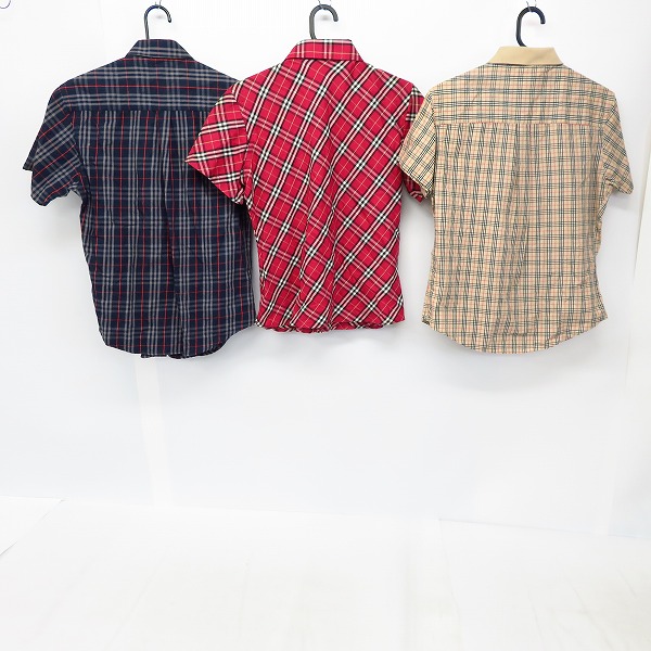 実際に弊社で買取させて頂いたBURBERRY LONDON/バーバリーロンドン チェック柄 ハーフスリーブ/半袖 シャツ M 3点セットの画像 1枚目