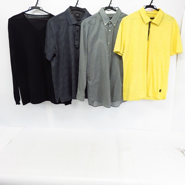 実際に弊社で買取させて頂いたHUGO BOSS/ヒューゴボス 総柄シャツ/Vネックニット/ポロシャツ L/XL/他 4点セット