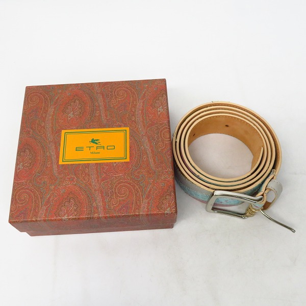 実際に弊社で買取させて頂いたETRO/エトロ パイソン 切り替えし レザー ベルトの画像 7枚目