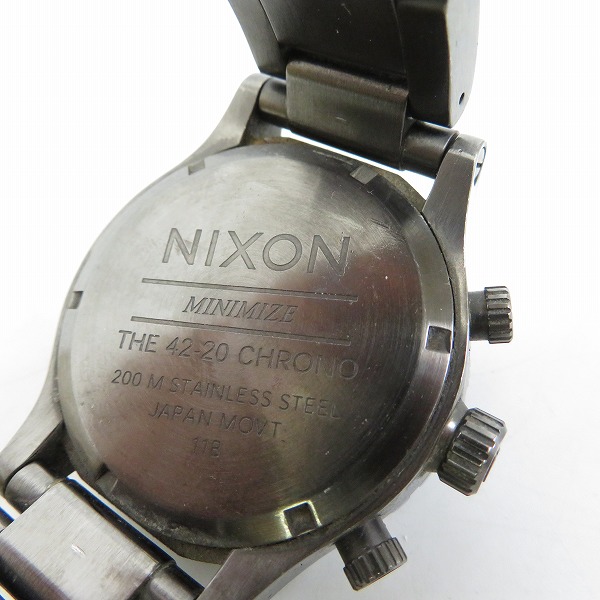 実際に弊社で買取させて頂いたNIXON/ニクソン MINIMIZE THE42-20 CHRONO クォーツ 腕時計【動作未確認】の画像 3枚目
