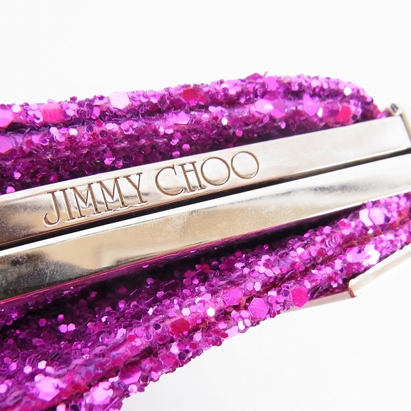 実際に弊社で買取させて頂いたJIMMY CHOO/ジミーチュウ セカンドバッグ/クラッチバッグ グリッター ピンクの画像 7枚目